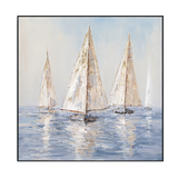 Golden Voyage Abstract Sailboat Painting #M3705
