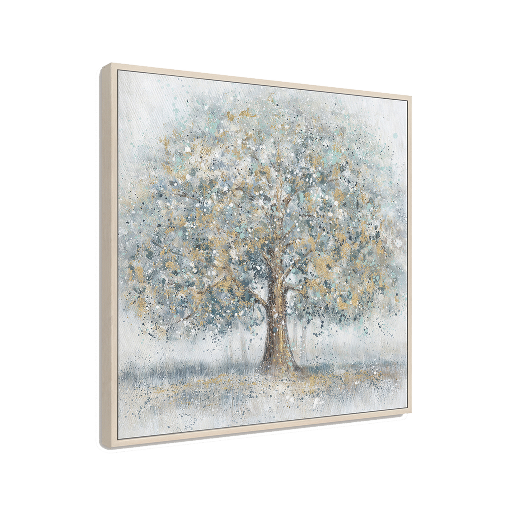 Gold Blue Tree Oil Painting Home Decor #L0560