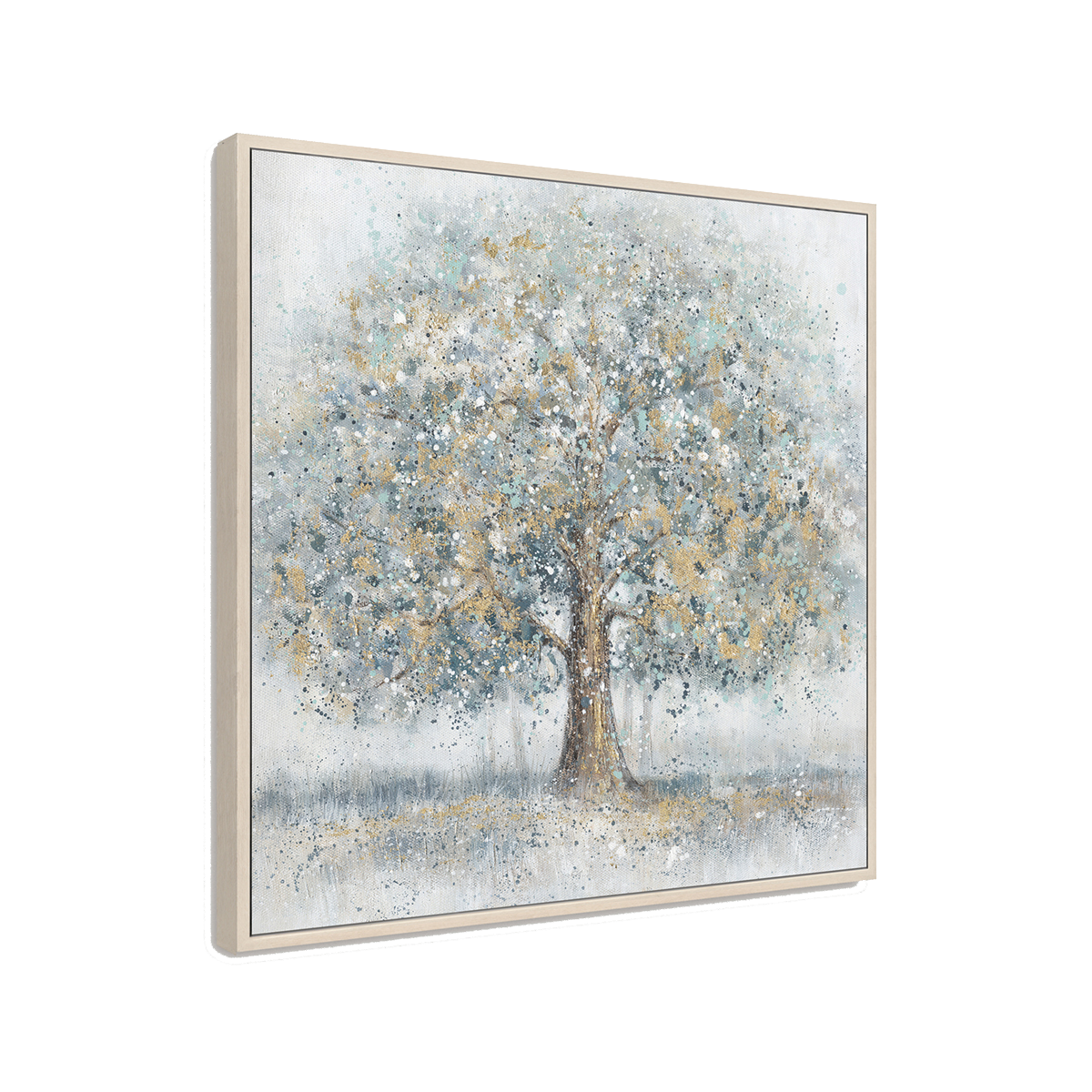Gold Blue Tree Oil Painting Home Decor #L0560