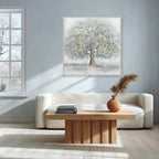 Gold Blue Tree Oil Painting Home Decor #L0560