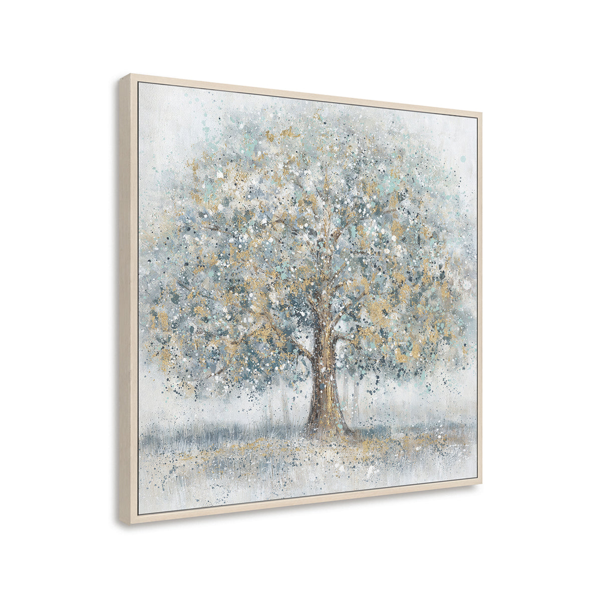 Gold Blue Tree Oil Painting Home Decor #L0560