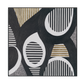 Rhythm Circles Black White Gold Abstract #M2627