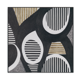 Rhythm Circles Black White Gold Abstract #M2627