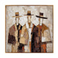3 Figures Warm Tone Abstract Painting