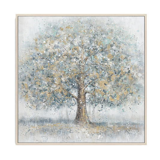 Misty Glow Blue Gold Tree #L0560