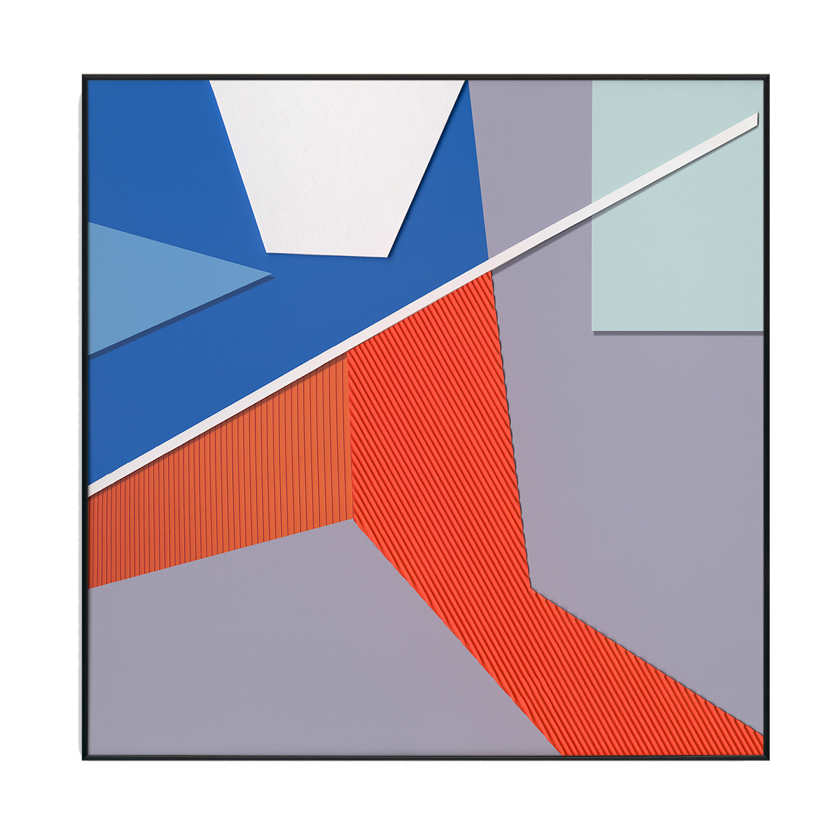 Red Blue Symphony Abstract Geometry #M2625