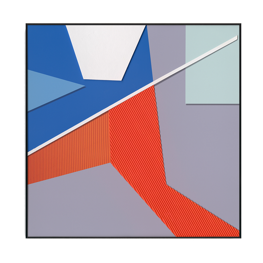 Red Blue Symphony Abstract Geometry #M2625
