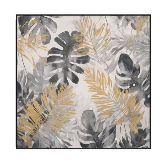 Golden Leaves Whisper Monochrome Botanical #M4731