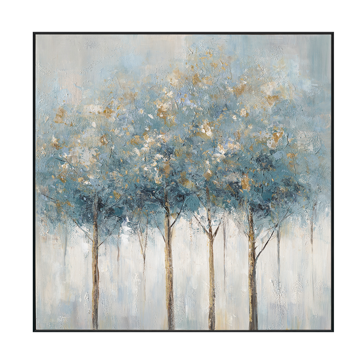 Azure Grove Gold Leaf Tree Painting #M3706