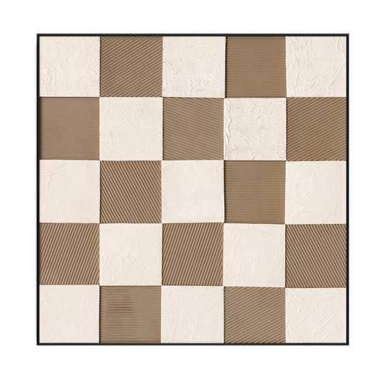 Beige Chessboard Textured Abstract #M2689