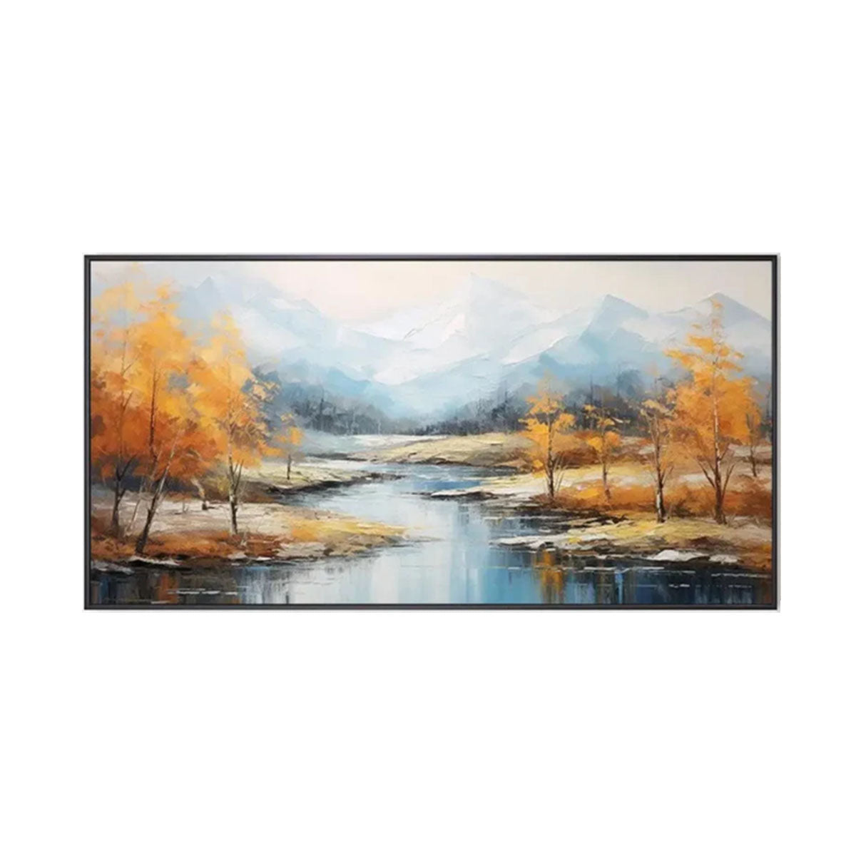 Autumn River Landscape Painting