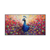 Blue Peacock Textured Painting