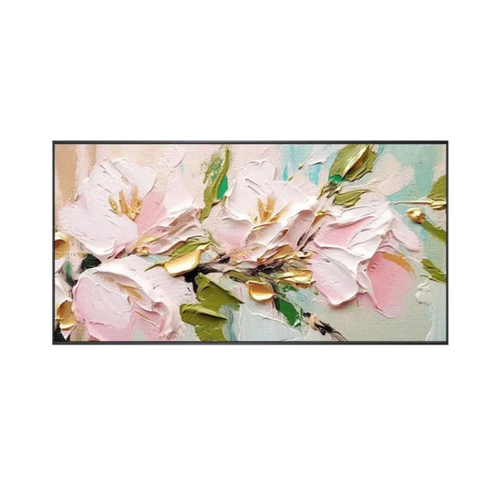 Soft Pink Magnolia Textured Painting