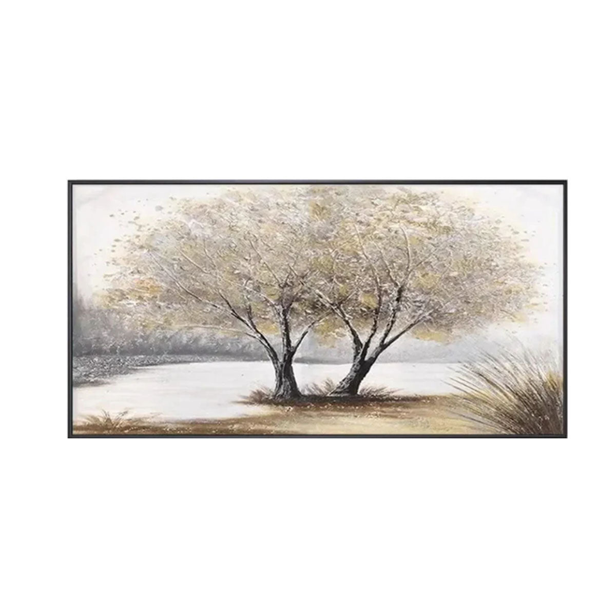 Tree by the Lake Textured Painting