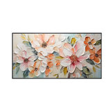 Pink & Orange Floral Textured Painting