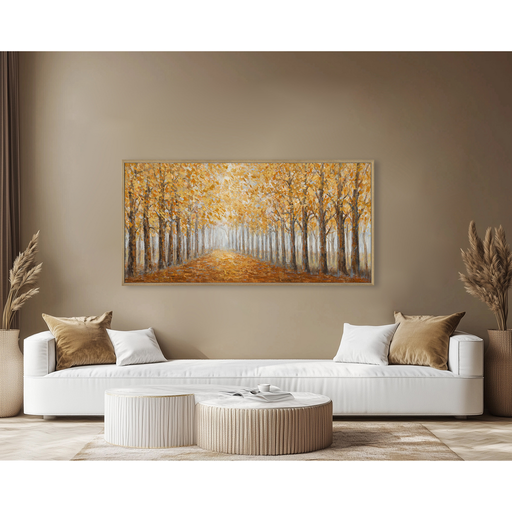 Modern Hand painted Golden Forest Oil Painting #L0572