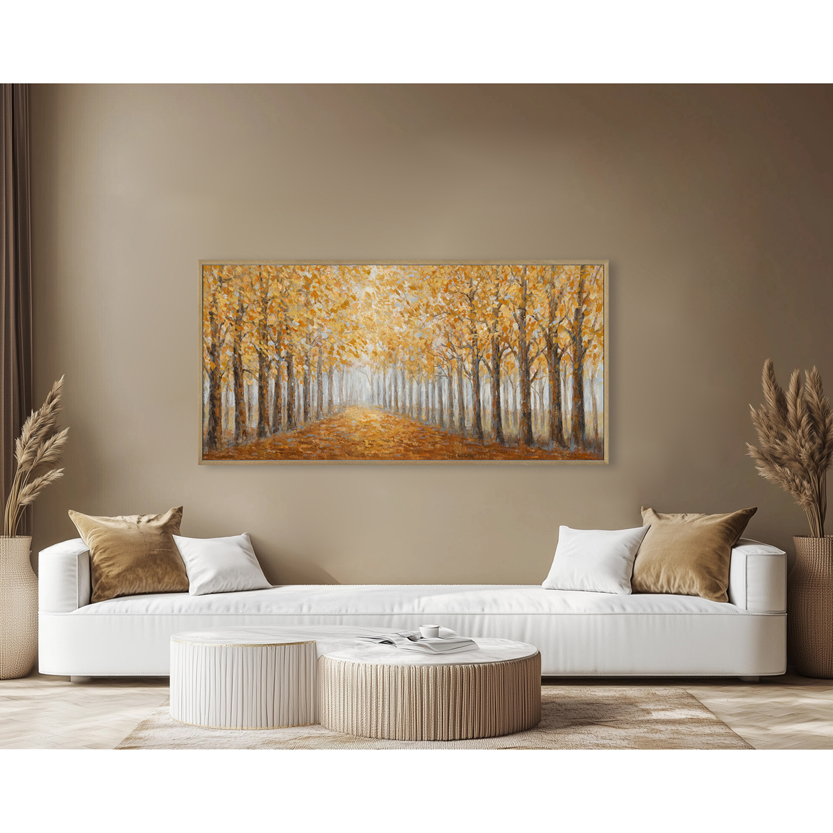 Modern Hand painted Golden Forest Oil Painting #L0572