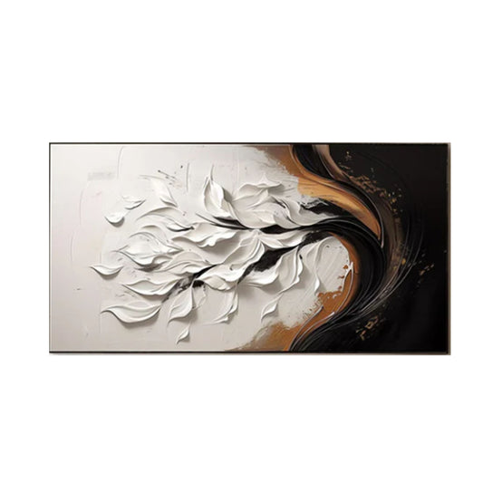 Flowing Elegance Black & White Textured Painting