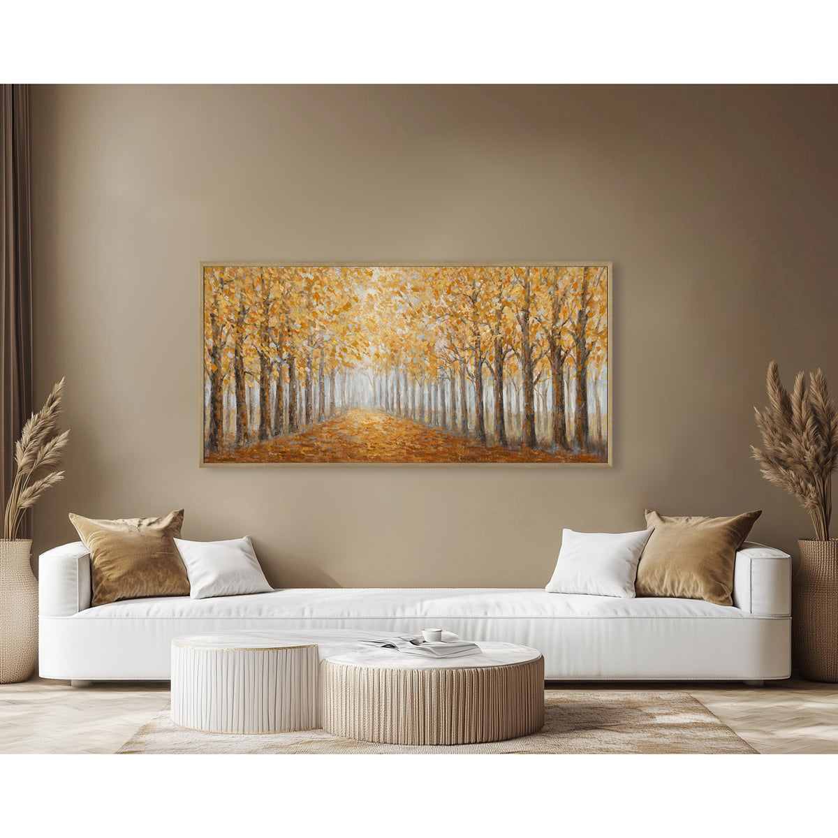 Modern Hand painted Golden Forest Oil Painting #L0572