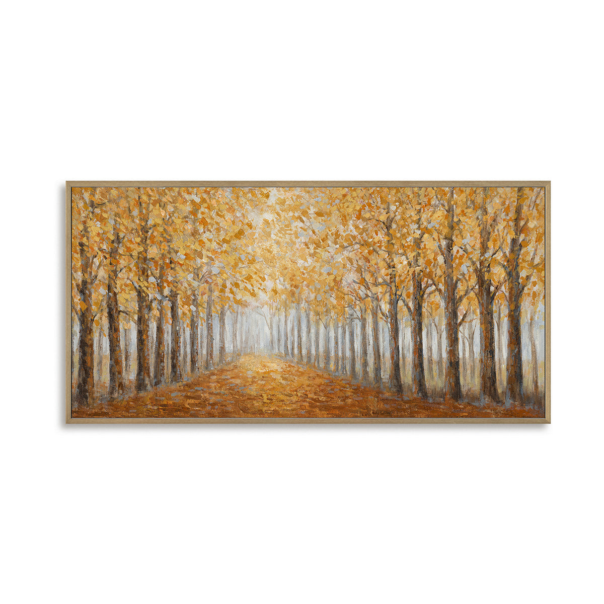Modern Hand painted Golden Forest Oil Painting #L0572