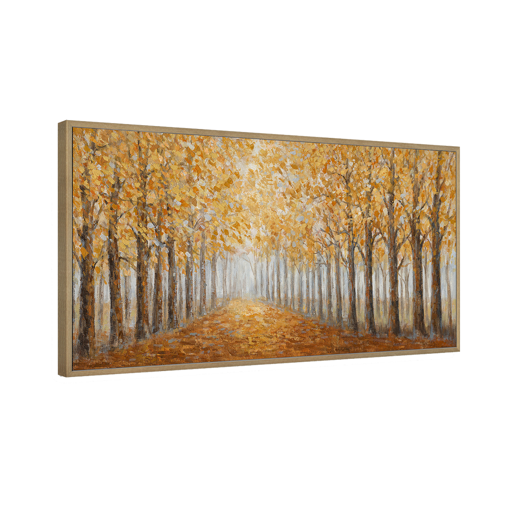 Modern Hand painted Golden Forest Oil Painting #L0572