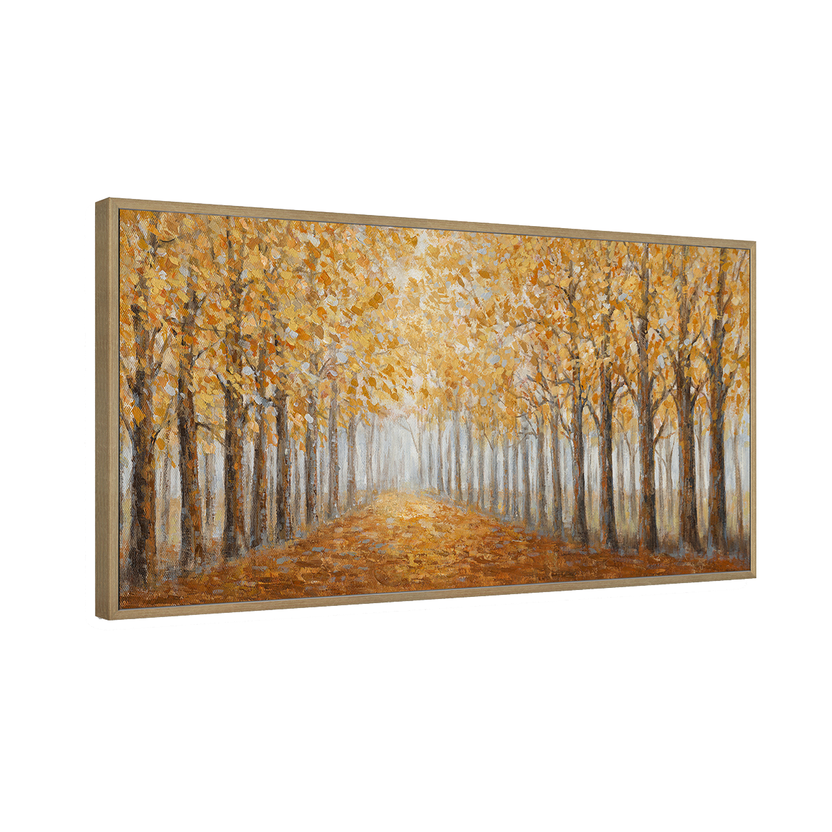Modern Hand painted Golden Forest Oil Painting #L0572