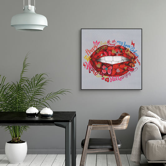 Butterfly Red Lips Pop Art #L2002