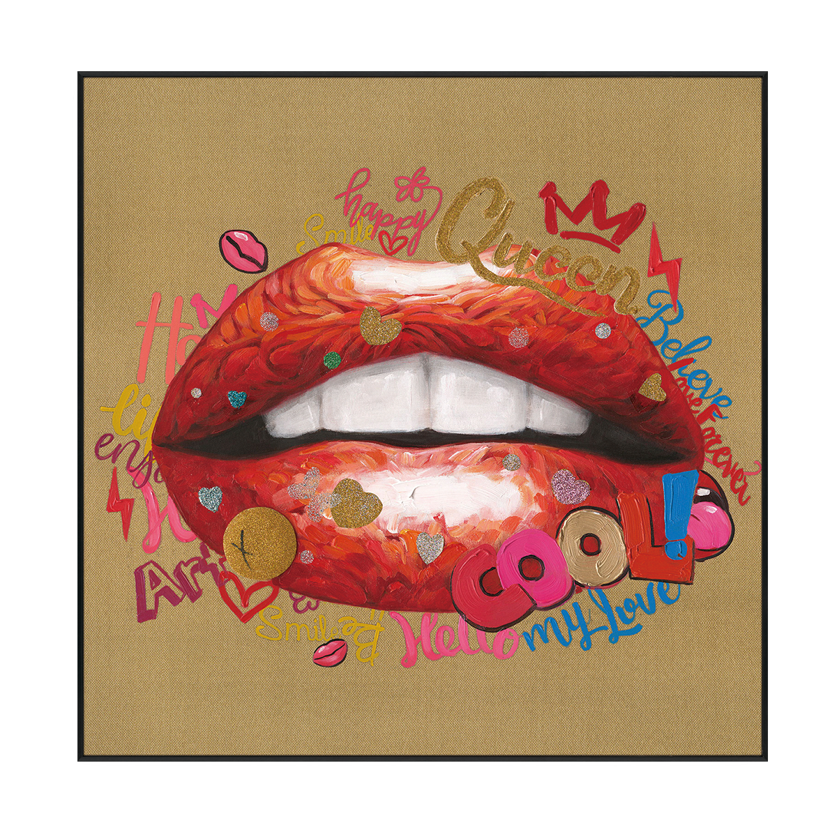 Golden Lips Pop Art #L2003