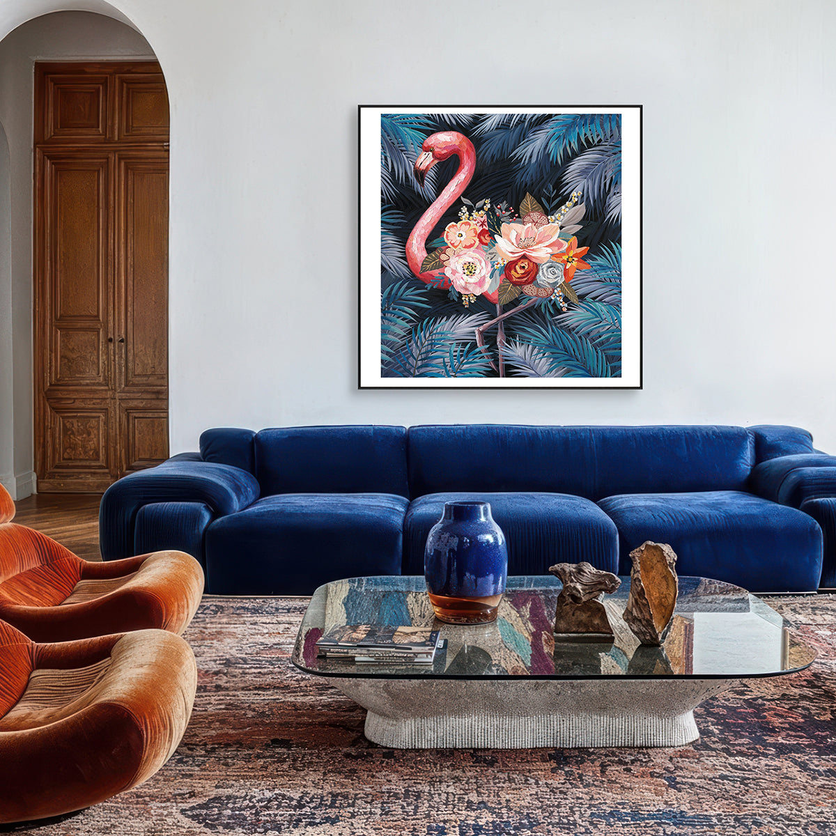 Flamingo Bloom Tropical Painting #L2034