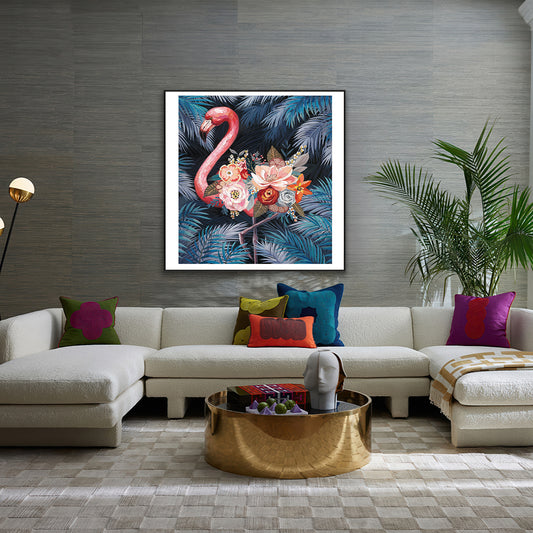 Flamingo Bloom Tropical Painting #L2034