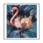 Flamingo Bloom Tropical Painting #L2034