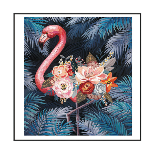 Flamingo Bloom Tropical Painting #L2034
