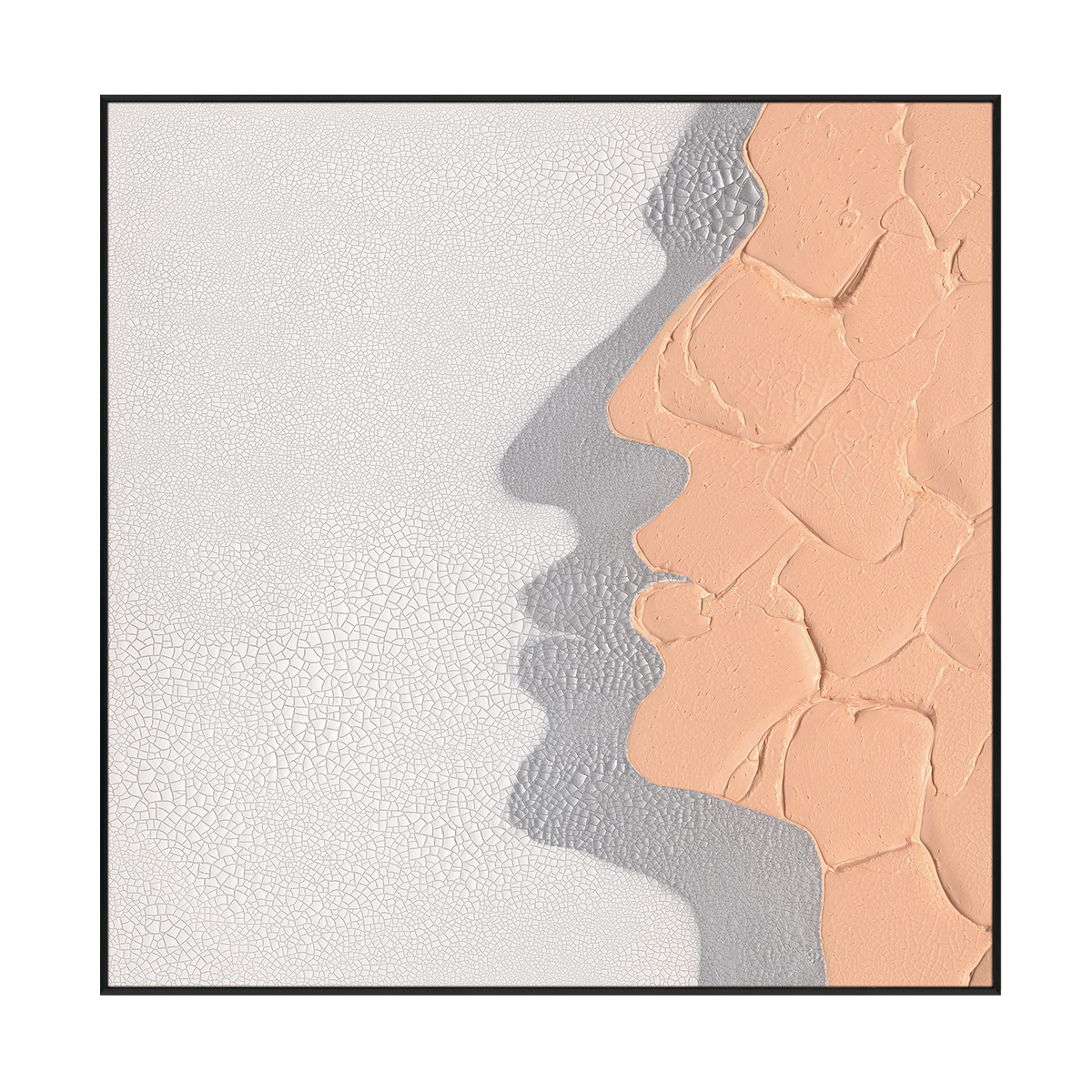 Silent Duality Minimalist Face Texture Painting #L2114