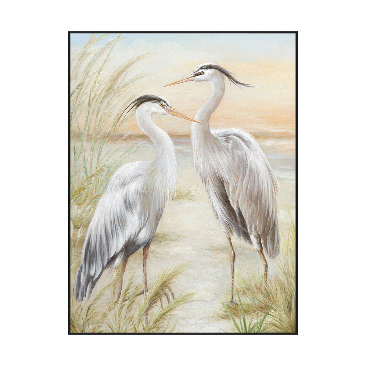 Sunset Grace Heron Painting #L2532