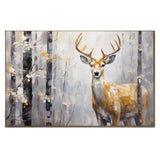 Golden Forest Stag Oil Painting