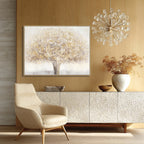 Golden Abstract Tree Art Oil Painting #L4545