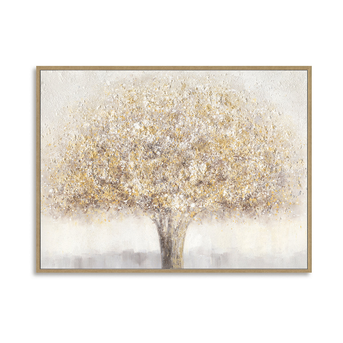 Golden Abstract Tree Art Oil Painting #L4545
