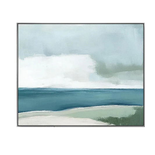 Minimal Blue Seascape Painting