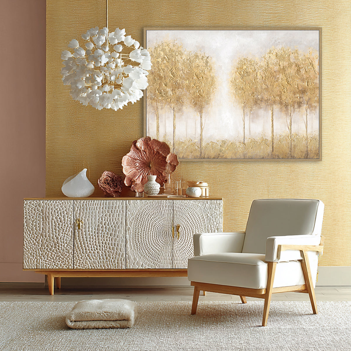 Golden Forest Glow Canvas Art #L4547