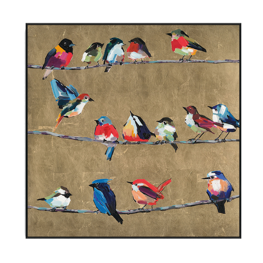 Golden Harmony Bird Painting #L5903