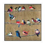Golden Harmony Bird Painting #L5903