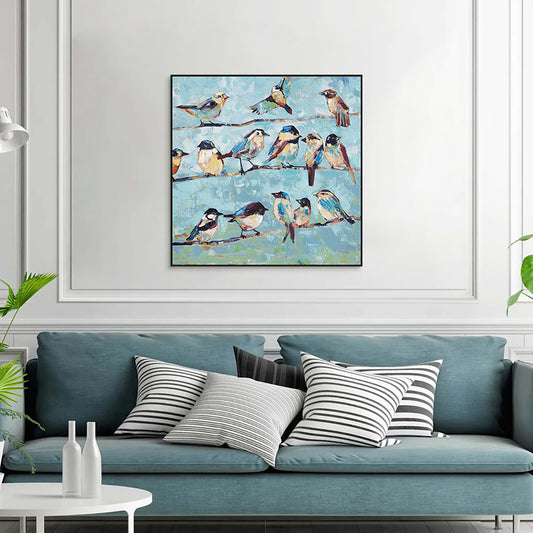 Mint Melody Bird Painting #L5913