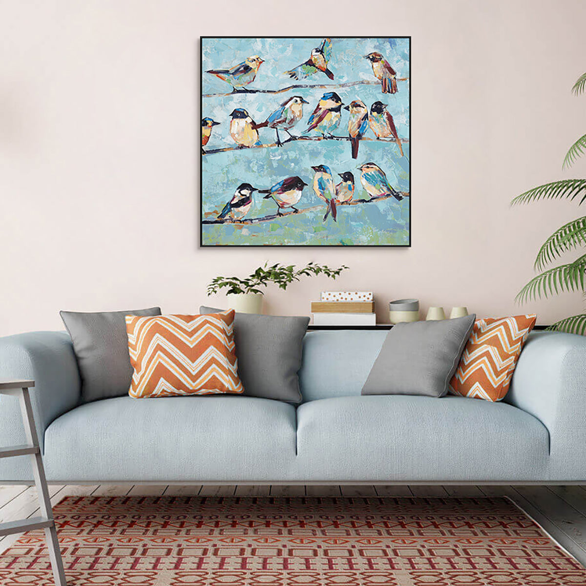 Mint Melody Bird Painting #L5913