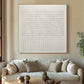 Moonlit White Relief Grid Abstract Painting