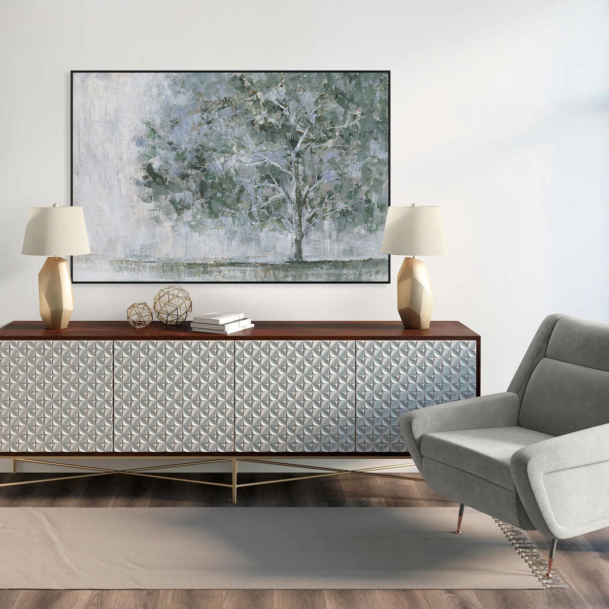 Silent Tree Abstract Nature Painting #M0591