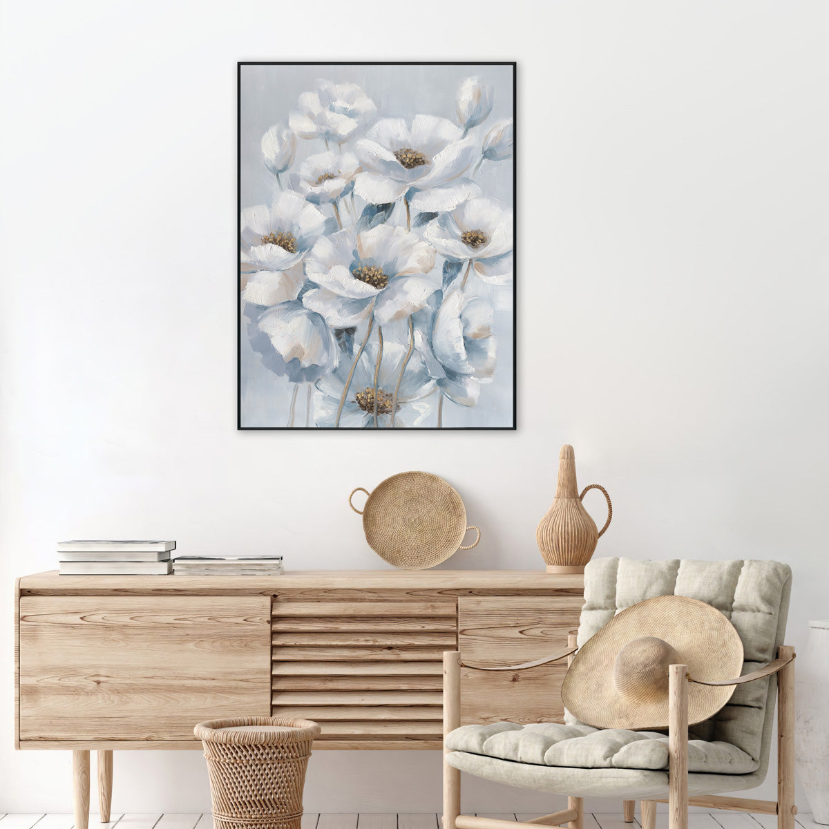 Golden Bloom Textured Floral Painting #M0669