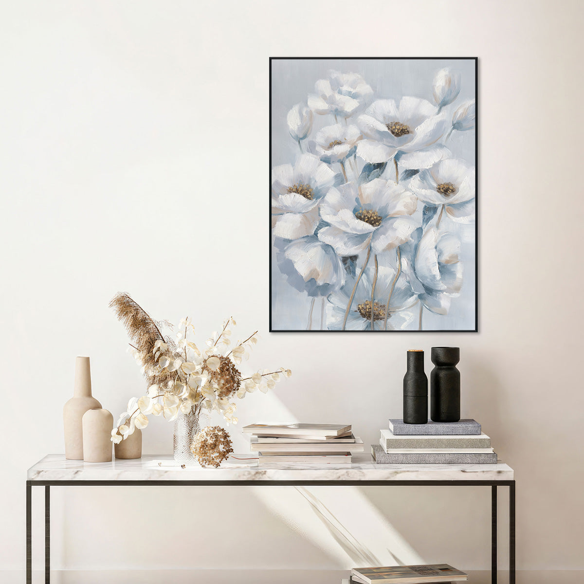 Golden Bloom Textured Floral Painting #M0669