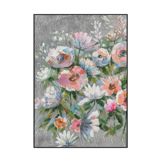 Silver Charm Abstract Floral Painting #M0682