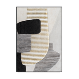 Striped Geometry Black White Gold Abstract #M2517