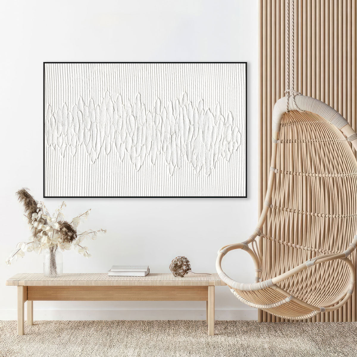 White Rhythm Minimalist Abstract #M2528